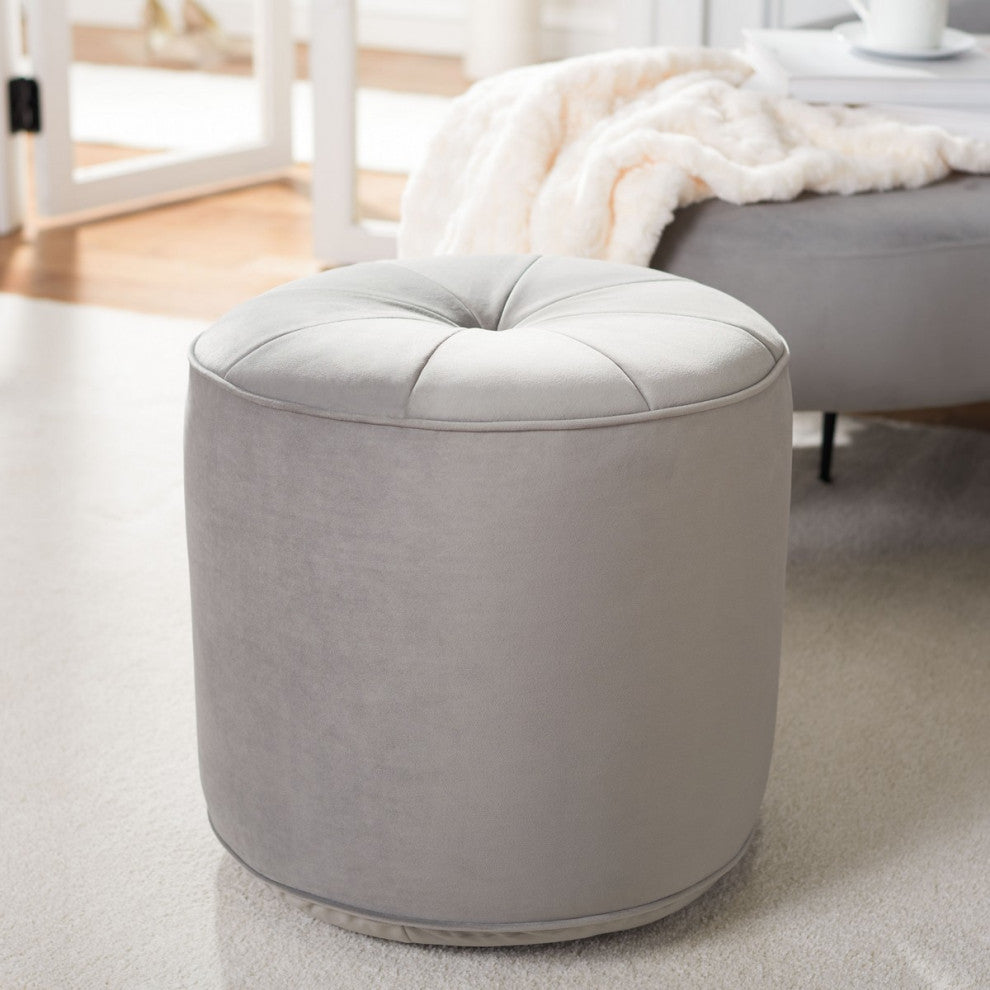 Safavieh Hawkem Cylinder Ottoman, Light Grey