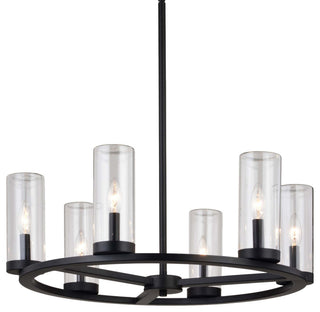 Vaxcel Lighting H0290 Grantley 6 Light 26"W Ring Chandelier - Matte Black
