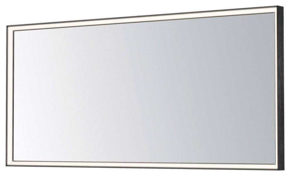 ET2 E42064 Bevel 60" W x 28" H Transitional Rectangular Framed - Brushed Black