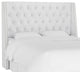 Williams King Nail Button Tufted Wingback Headboard, Velvet White
