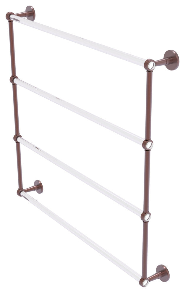Clearview 4 Tier 36" Ladder Towel Bar with Groovy Accents, Antique Copper