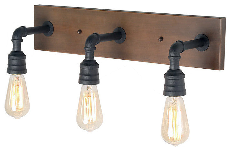 LNC 3-Light Water Pipe Wall Sconce Wall Lamp Industrial Sconces Wall Lighting