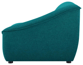 Loveseat Sofa, Fabric, Teal Blue, Modern, Living Lounge Hotel Lobby Hospitality