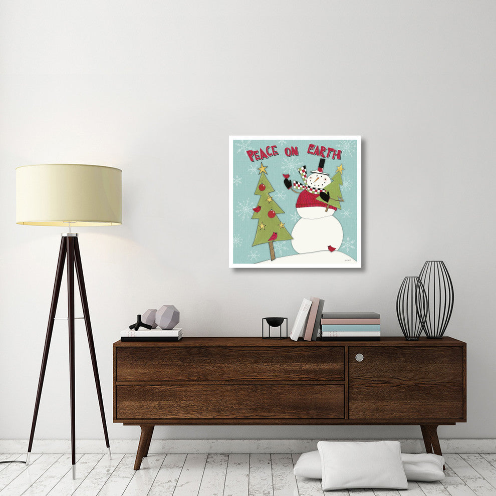 "Snowman Sentiments III" Digital Paper Print by Anne Tavoletti, 32"x32"