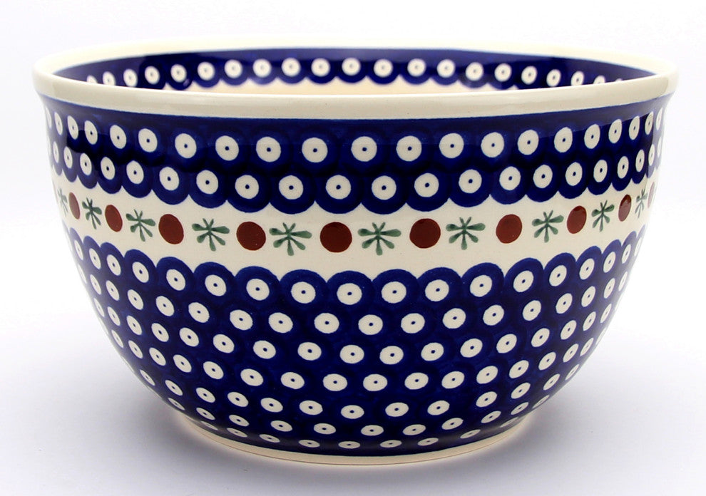 Polish Pottery Large Mixing Bowl 5 Qt.