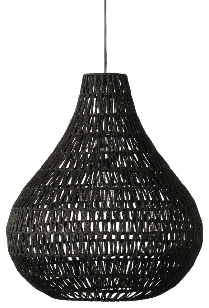 Quaid 1-Light Woven Pendant By Kosas Home, Black