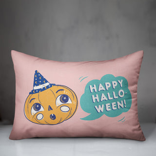 Retro Halloween Pumpkin 14x20 Throw Pillow