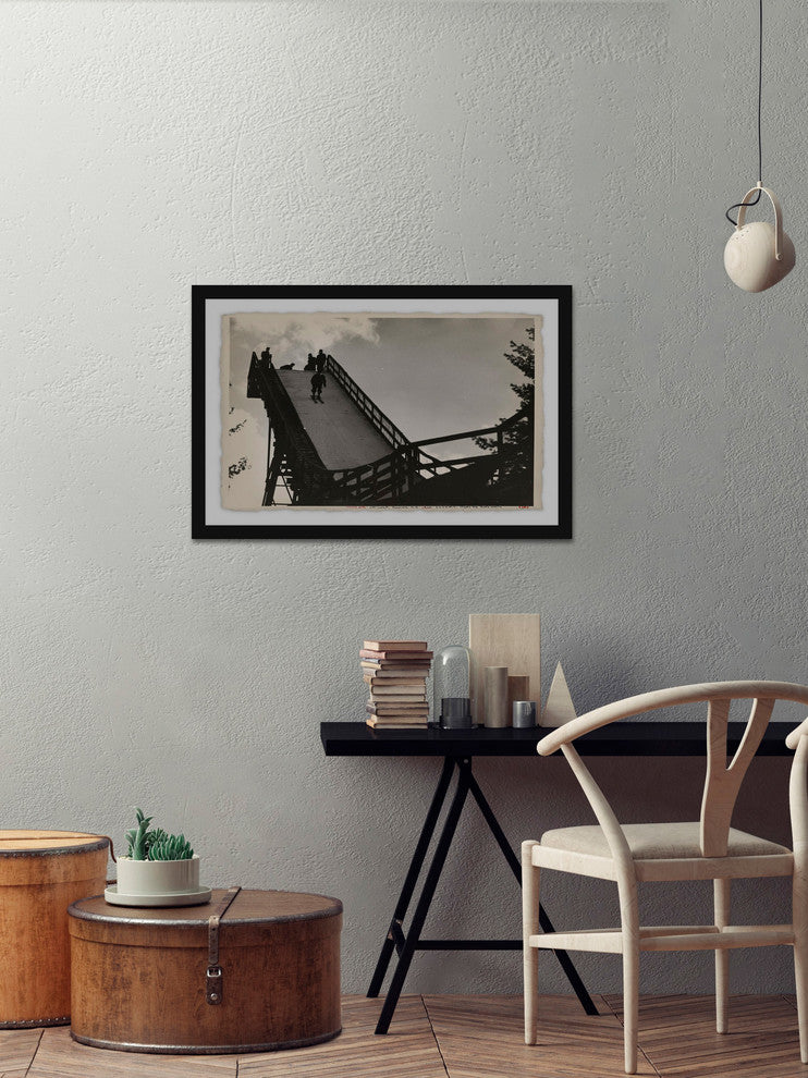 "Ski Jump III" Framed Painting Print, 24"x16"
