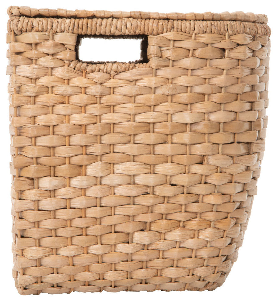 Oval Seagrass Wall Trunk, Storage Basket With Lid and Flat Backside, Natural