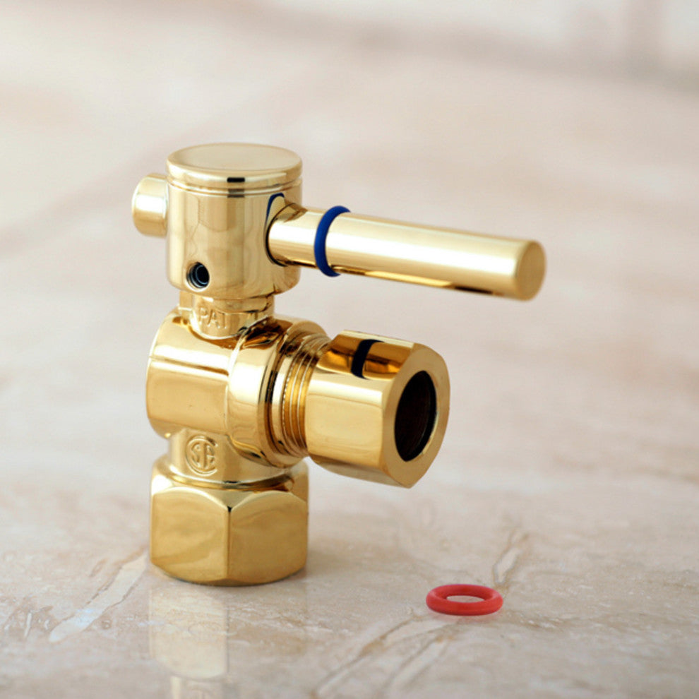 Fauceture 1/2" FIP X 1/2" OD Comp Angle Stop Valve, Polished Brass