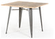 30" Grey Steel And Wood Square Dining Table