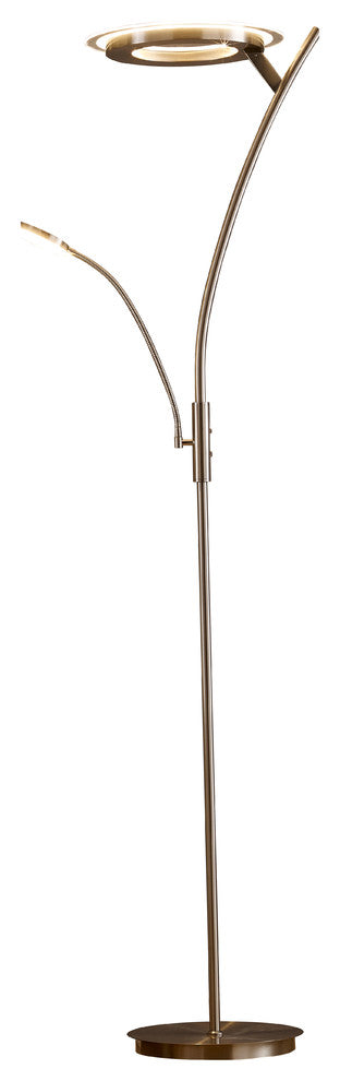 Artiva LED Torchiere Floor Lamp Reading Light 30W 71" Touch Dimmer, Satin Nickel