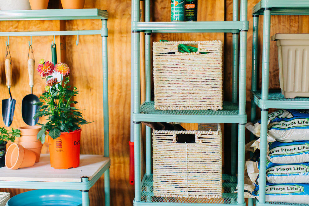 Maiz Woven Corn Leaf Basket, Square, 11x11x11in.