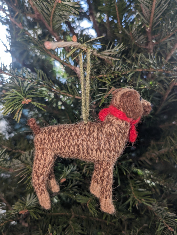 Hand-Knit German Short Haired Pointer Christmas Ornament