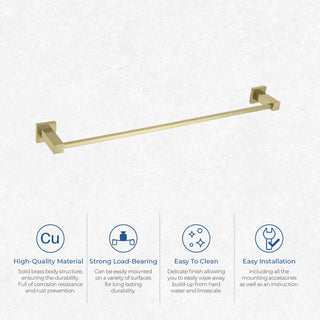 Cube 24" Bathroom Towel Bar KBA1504, Brushed Gold