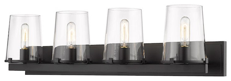 Z-LITE 3032-4V-MB 4 Light Vanity, Matte Black