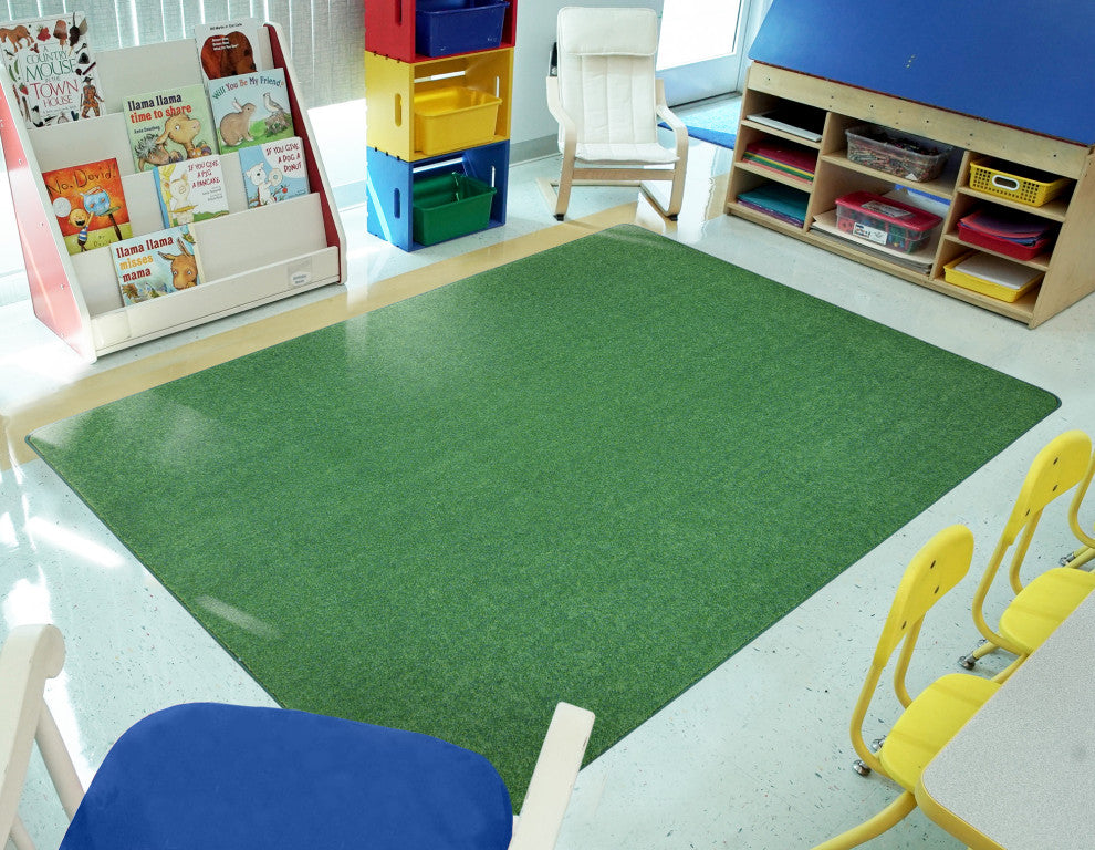 Kid Essentials Rug, Just Kidding, Grass Green, 6'x9'