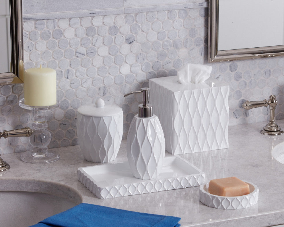 Wave, White, Soap Dish