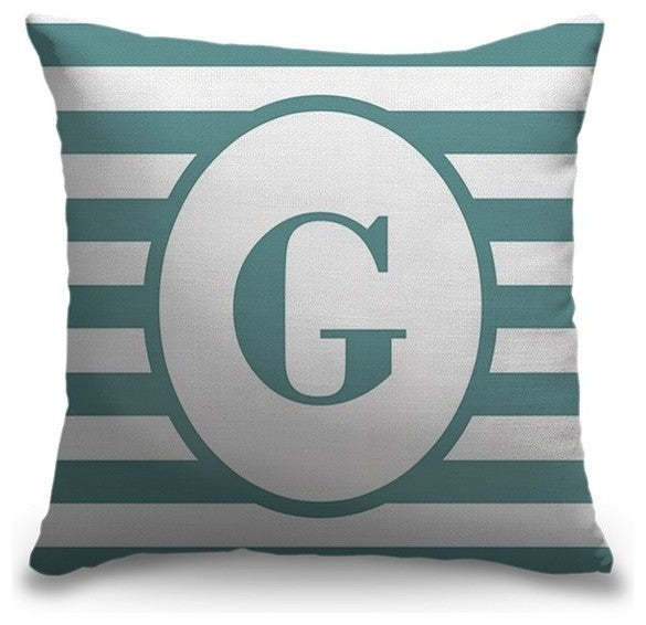 "Letter G - Striped Oval" Pillow 20"x20"