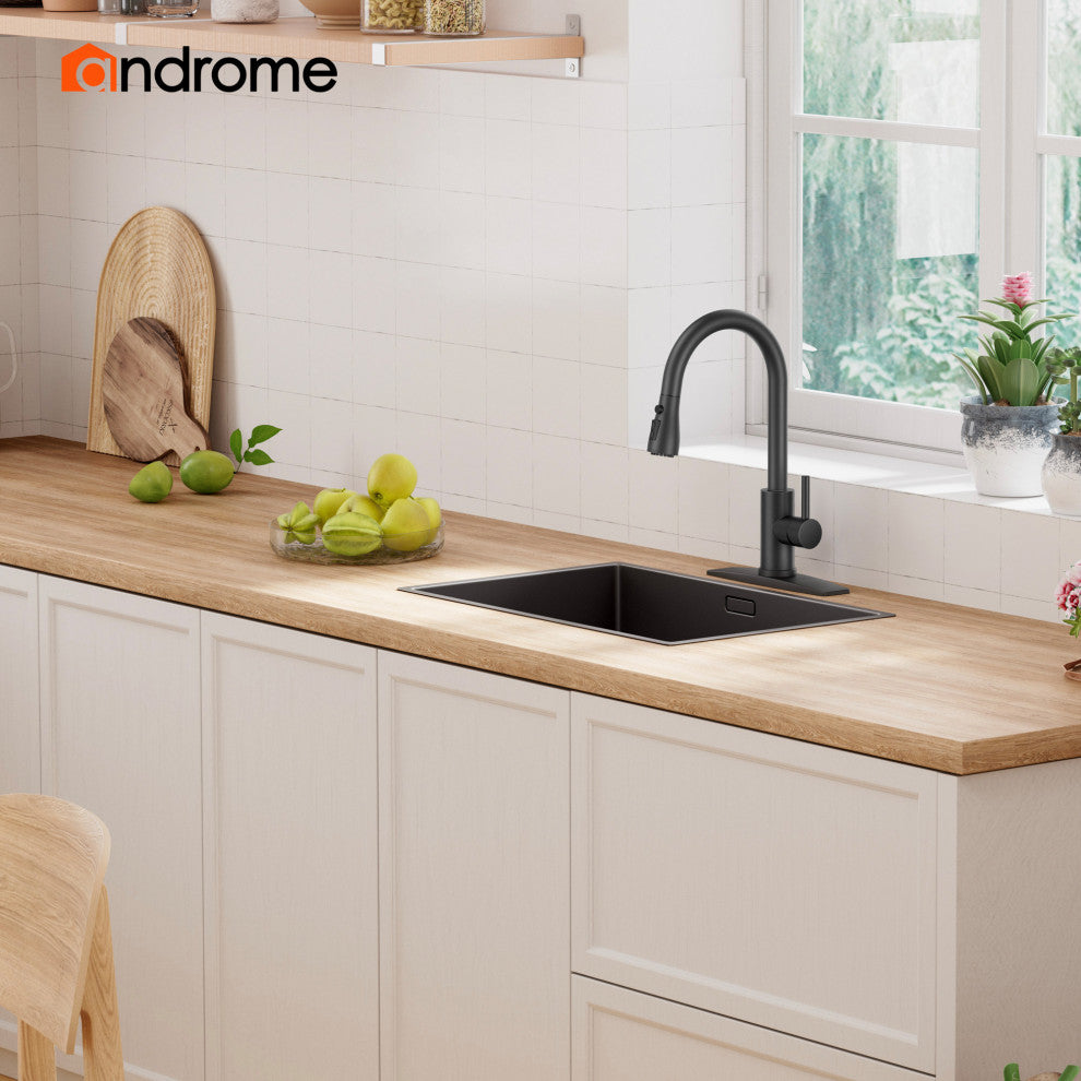 Kitchen Faucet With Pull Down Sprayer, Brushed Nickel