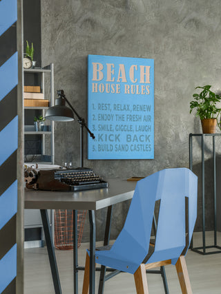 "Beach Rules" Painting Print on Wrapped Canvas, 12x18