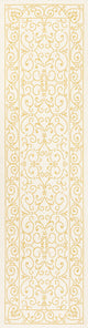 Charleston Filigree Textured Weave Indoor/Outdoor, Cream/Yellow, 2 X 8