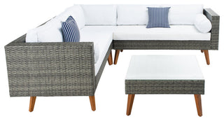 Safavieh Analon Outdoor Sectional, Grey Brown / White