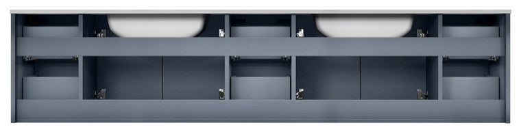 Geneva Transitional Dark Grey 84" Double Vanity Set