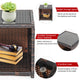 Costway 3PCS Patio Rattan Wicker Furniture Cushion Sofa Coffee Table Red