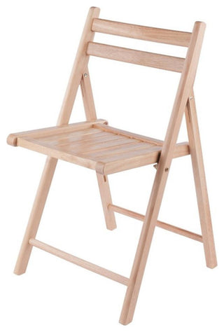 Winsome Robin Transitional Solid Wood Folding Chair Set in Natural (Set of 4)