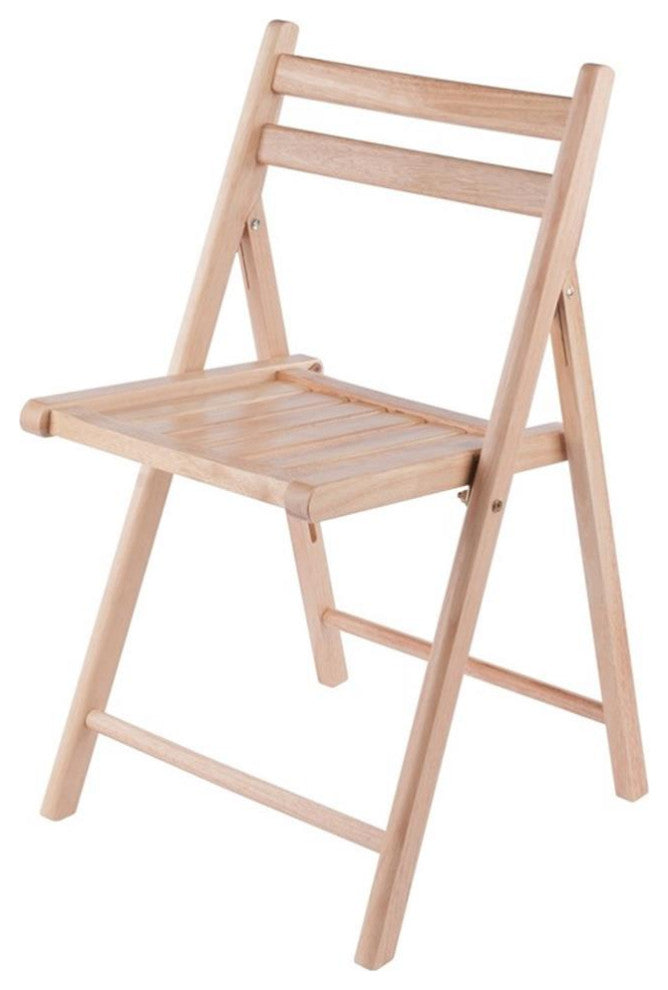 Winsome Robin Transitional Solid Wood Folding Chair Set in Natural (Set of 4)