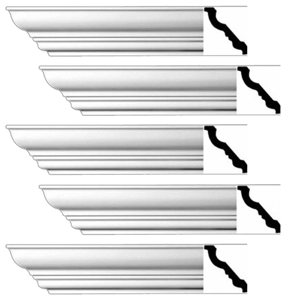 Cornice White Urethane Haverhill Design 5 Pieces Totaling 470" Length