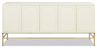 Gemini 79" Sideboard Storage Buffet, White Lacquer