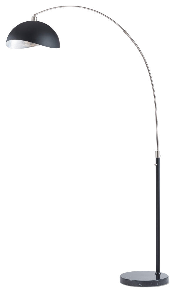 Luna Bella Arc Floor Lamp - 92", Antique Nickel, Matte Black, Marble Base