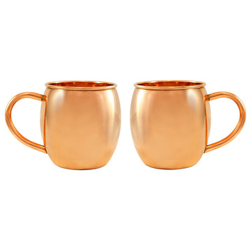 Copper Barrel Mugs, 16 oz, Set of 2