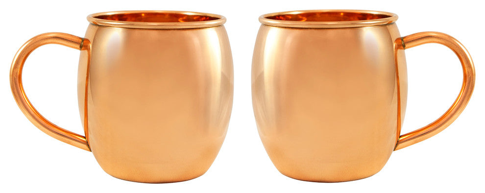 Copper Barrel Mugs, 16 oz, Set of 2
