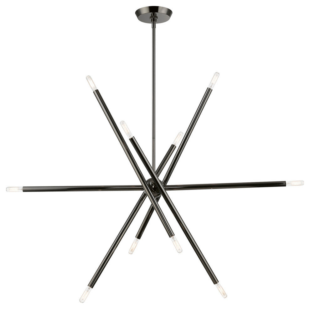 Soho 10 Light Black Chrome Linear Chandelier