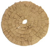 Ruffled Design Holiday Decor Christmas Tree Skirt, Natural