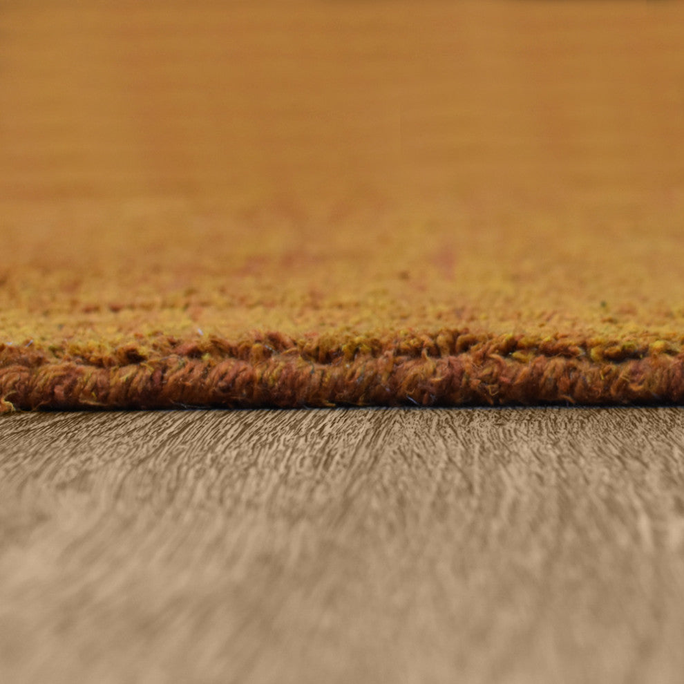 Hand Knotted Loom Silk Mix Area Rug Contemporary Orange, [Rectangle] 6'x9'