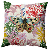 Butterfly In Floral Jumble Decorative Throw Pillow, Leaf, 18"x18"