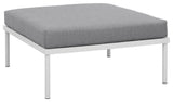 Modway Harmony outdoor Patio Aluminum Ottoman, White Gray