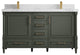 Aberdeen 60 Double Bathroom Vanity in Pewter Green 2" Calacatta Nuvo