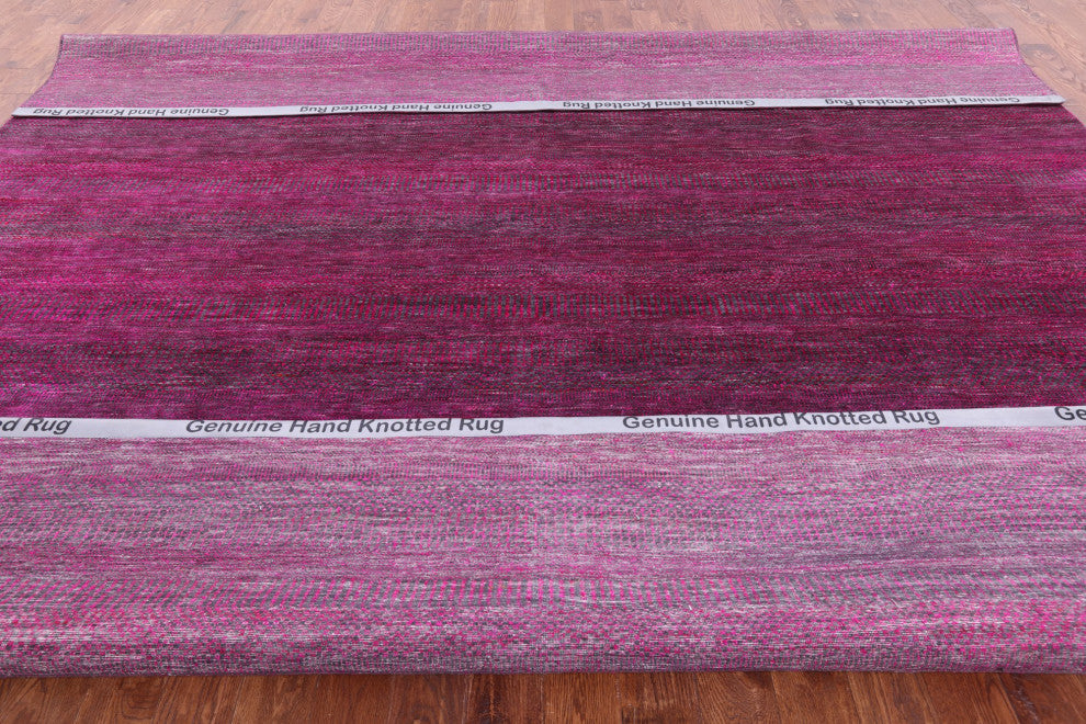 12' Square Wool and Silk Handmade Super Savannah Gabbeh Rug Q8613