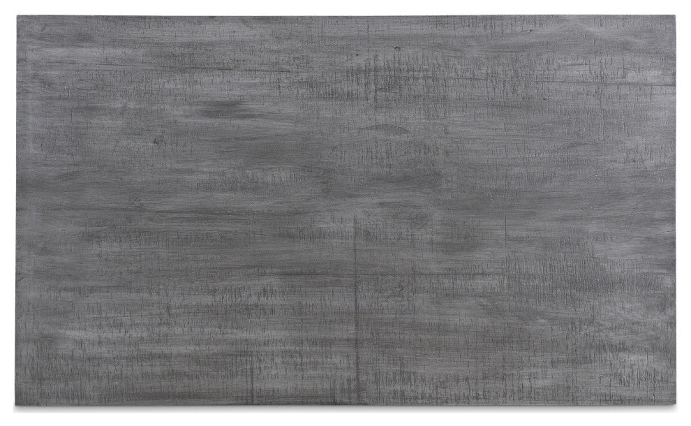 Raven Grey Mango Wood Dining Table With Gold Iron 60"
