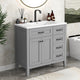 36 in. Freestanding Bathroom Vanity Set with Ceramic Integrated Single Sink, Grey