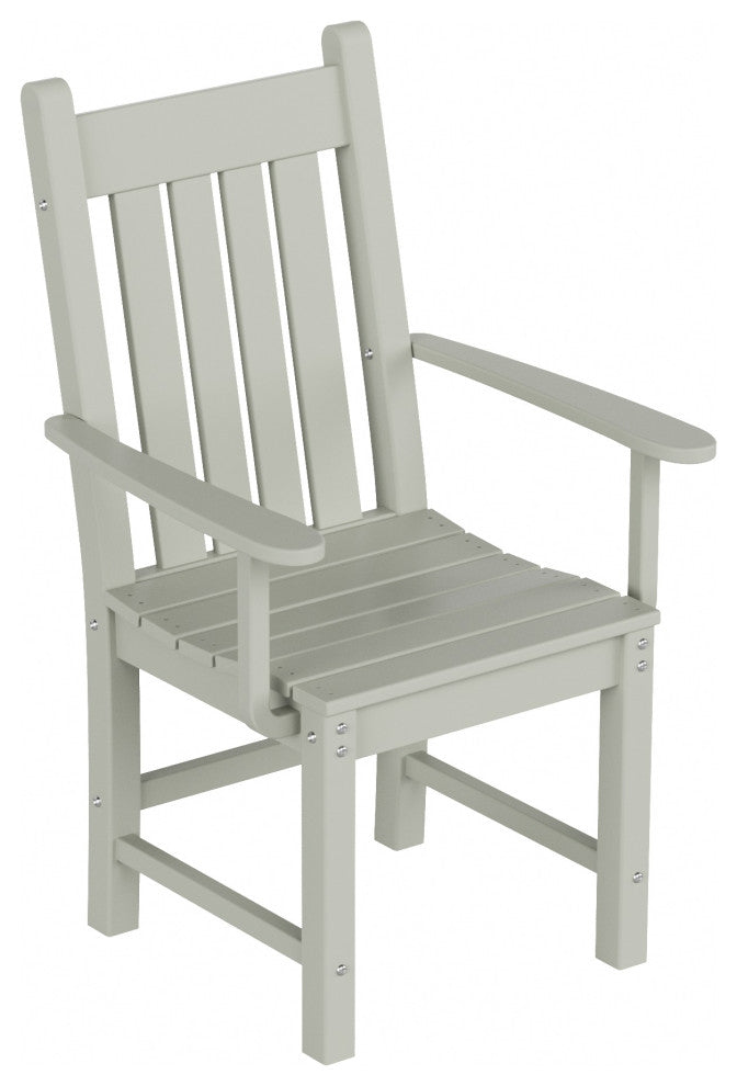 WestinTrends Patio Garden Poly Lumber Dining Arm Chair Indoor Outdoor Furniture, Sand