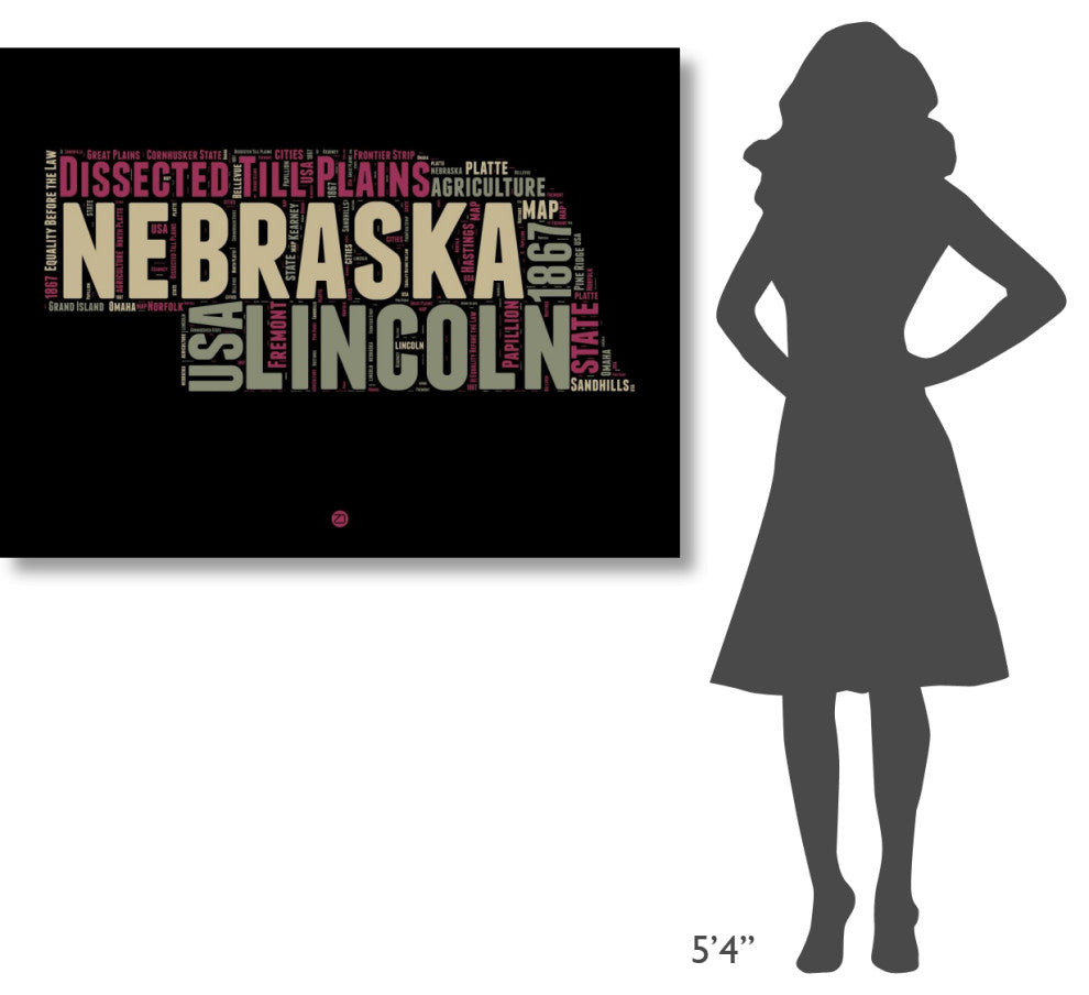 "Nebraska Word Cloud 1" Fine Art Print