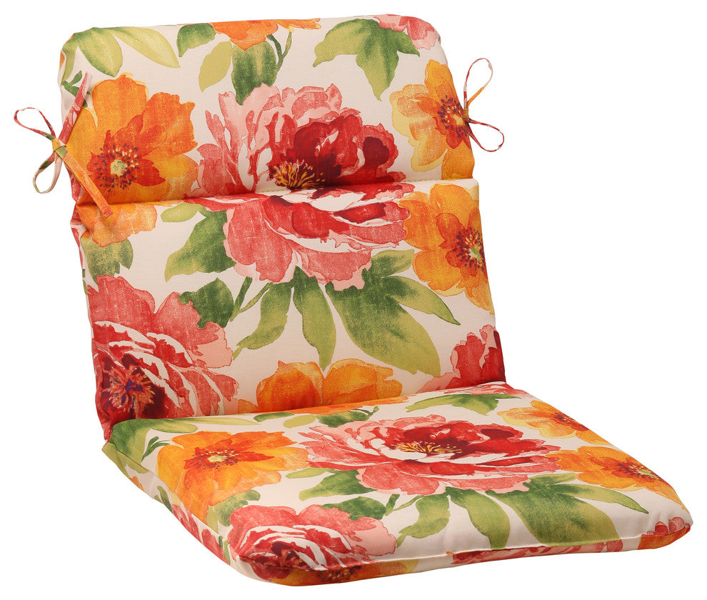 Primro Orange Rounded Corners Chair Cushion