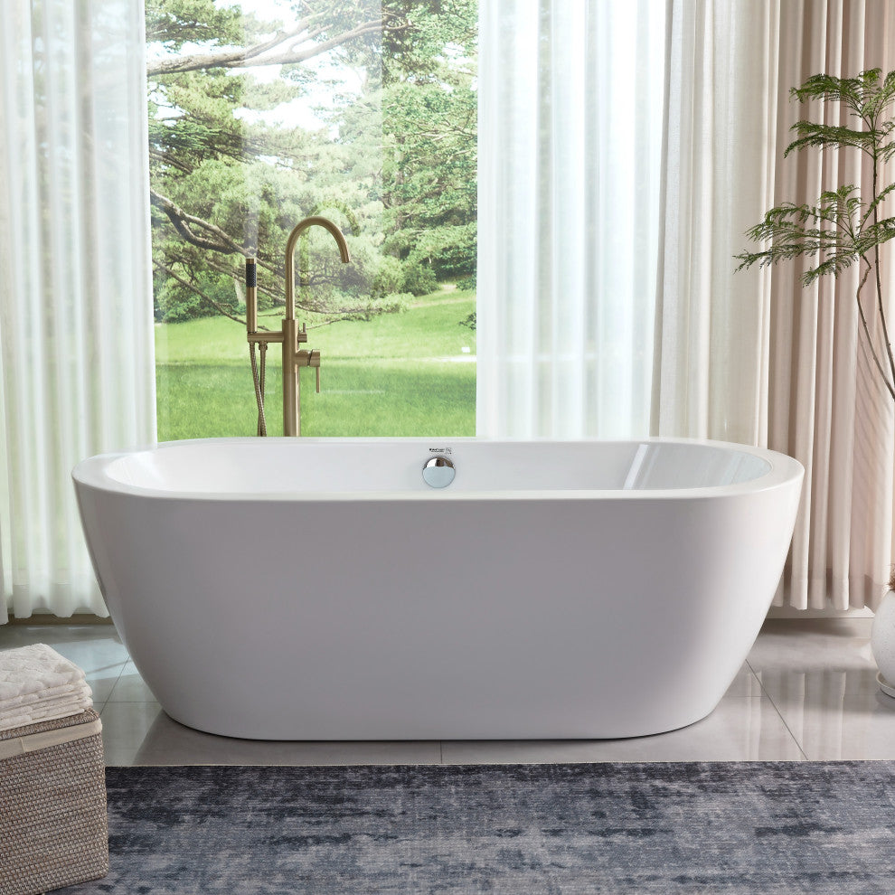 Vanity Art Freestanding Acrylic Bathtub, White, 32"x68"