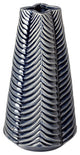10" Navy Blue Glaze Layered Patterned Star Vase